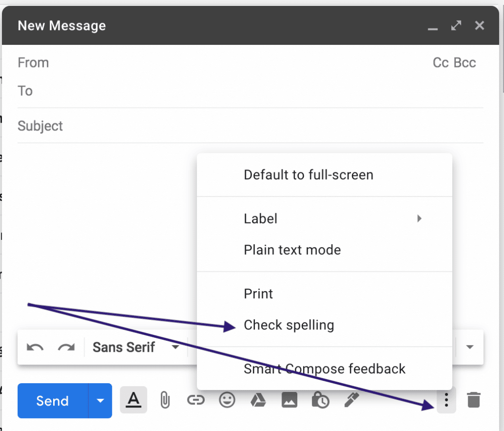 Gmail spell check