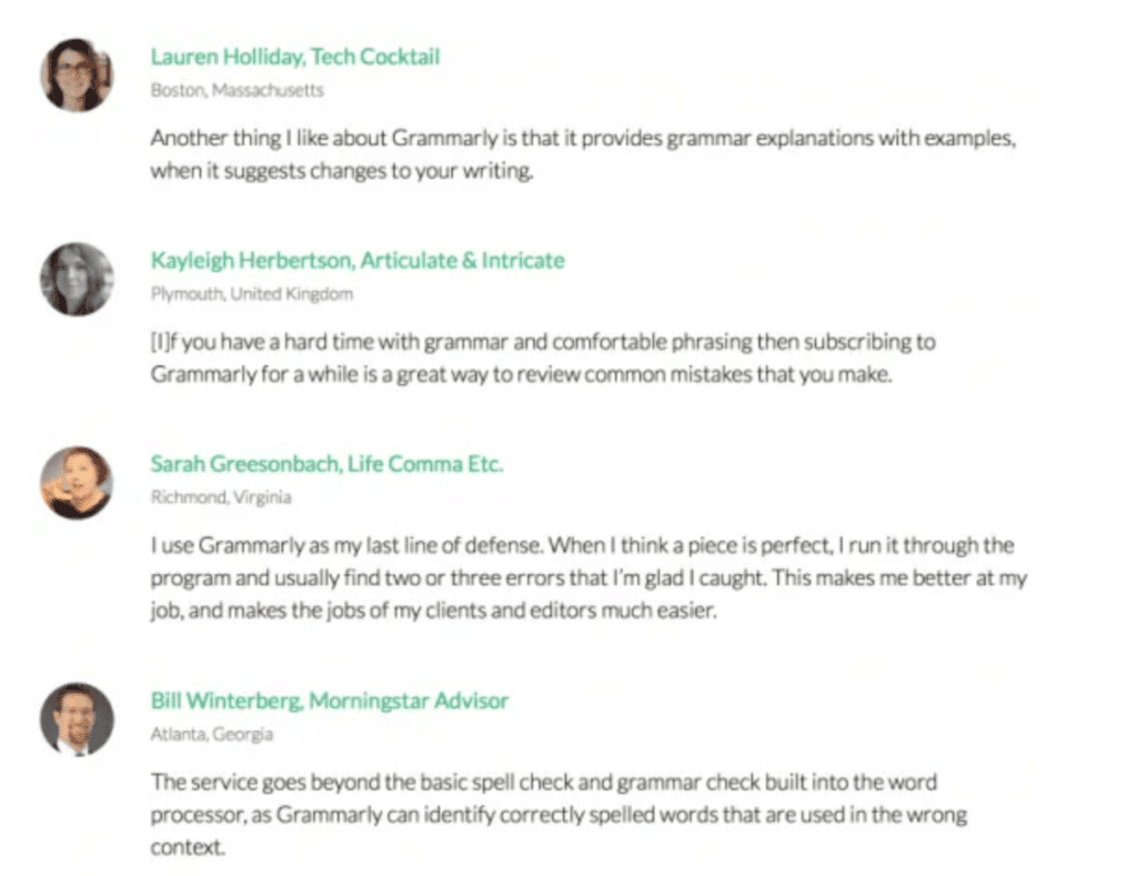 Customer reviews for Grammarly